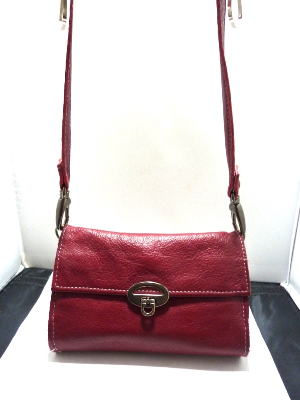 Vintage Leather Crossbody Organizer Wallet Purse Y2K Boho Indie